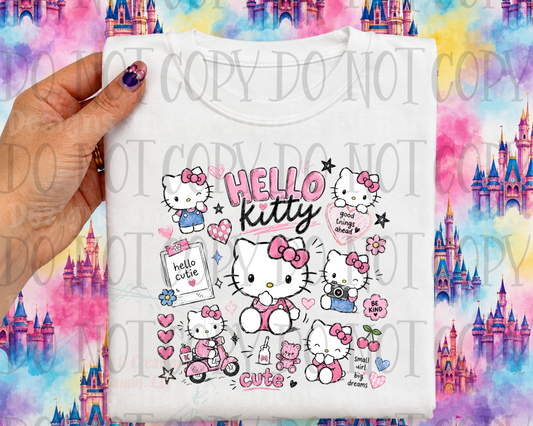 Faux Embroidery Doodle Hello Kitty