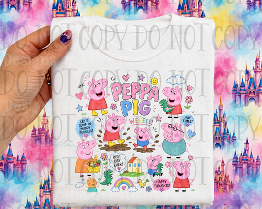 Faux Embroidery Doodle Peppa Pig