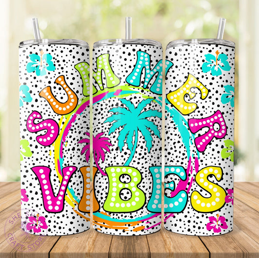 Dotted Summer Vibes Sublimation Tumbler