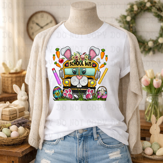 Easter School Bus with Bunny