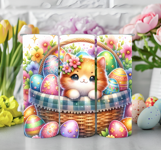 Easter Kitten in Basket Tumbler