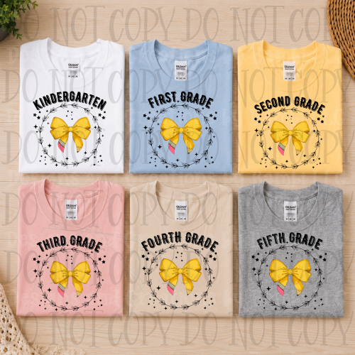 Elegant Grade School Pencil and Bow Collection