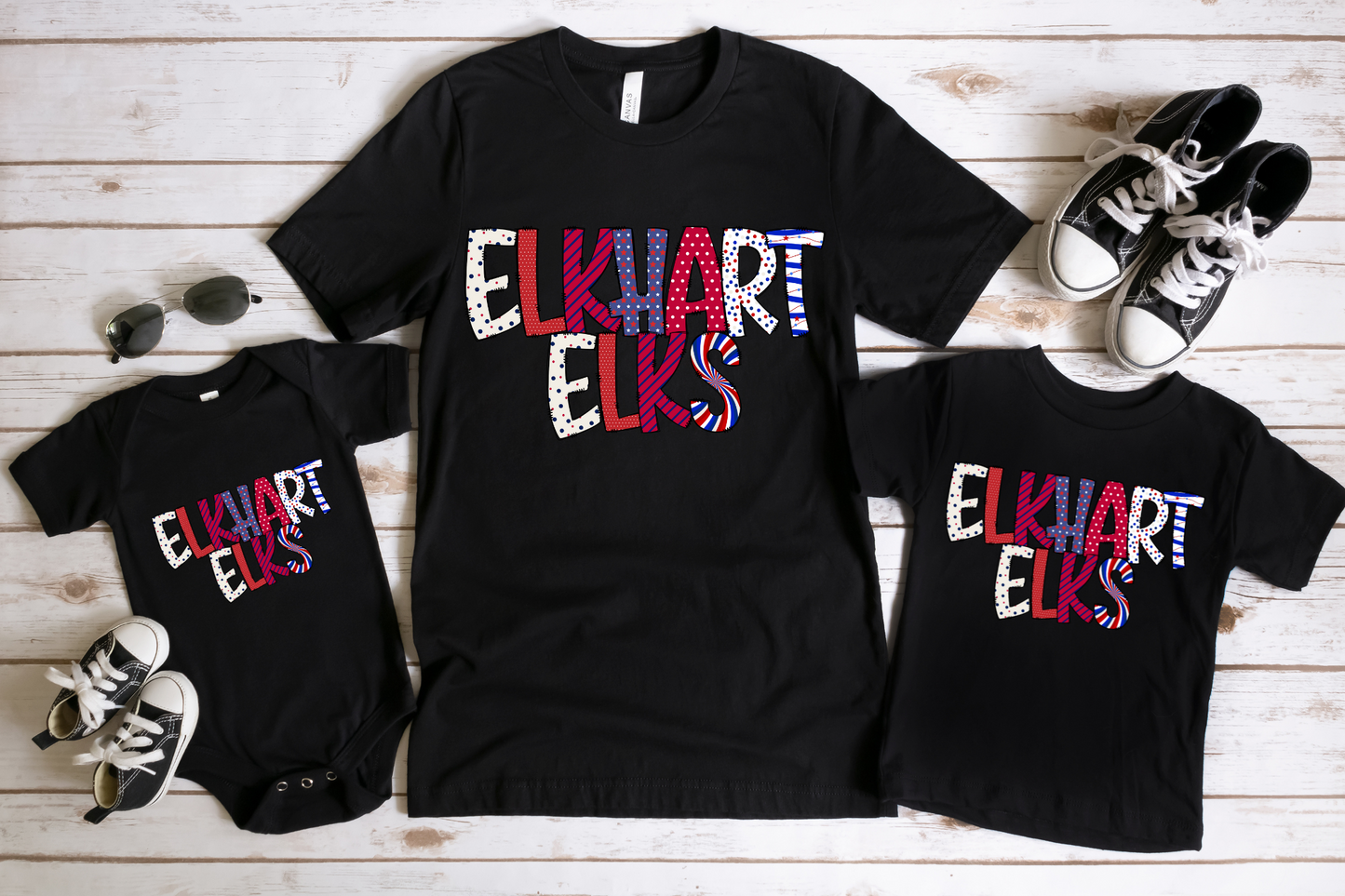 Elkhart Elks in Red/White/Blue Completed Shirt