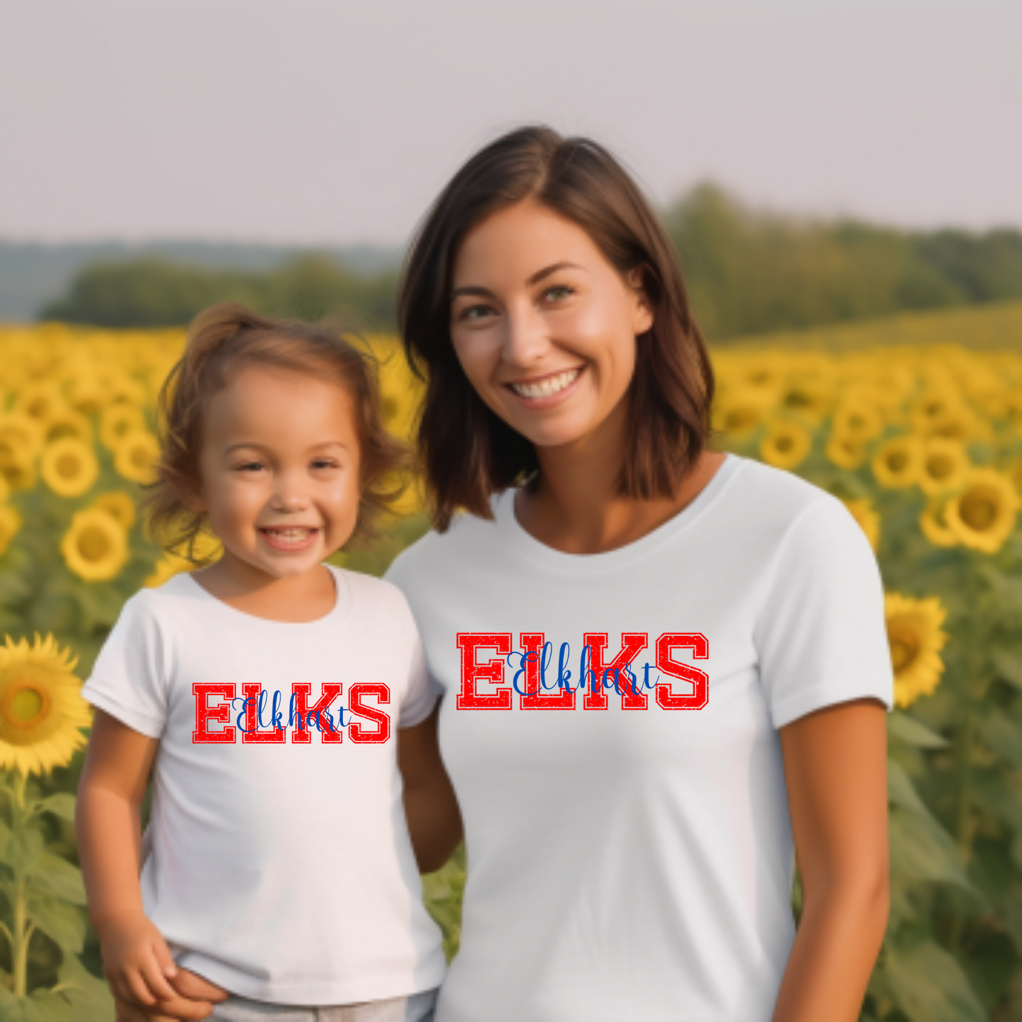 Elkhart Elks in Distressed Font Completed Shirt