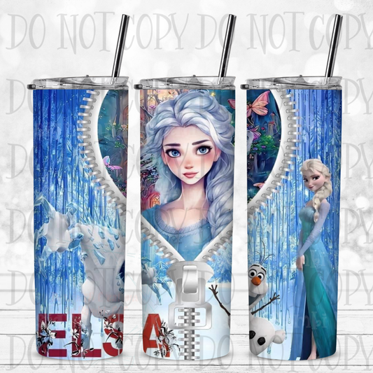 Elsa Zipper 20 oz Sublimation Tumbler