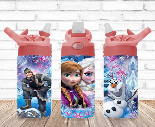 Elsa and Anna with Olaf Flip Top Tumbler