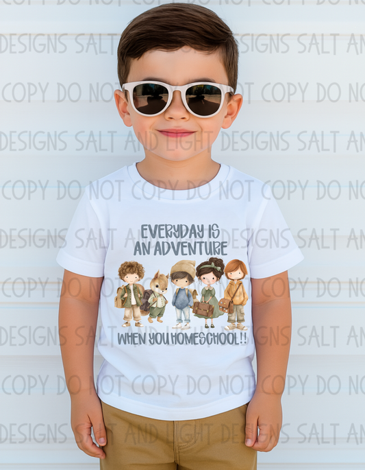 Everyday is an Adventure Homeschool (Blue/Grey Font)