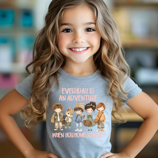 Everyday is an Adventure Homeschooled (Pink Font)