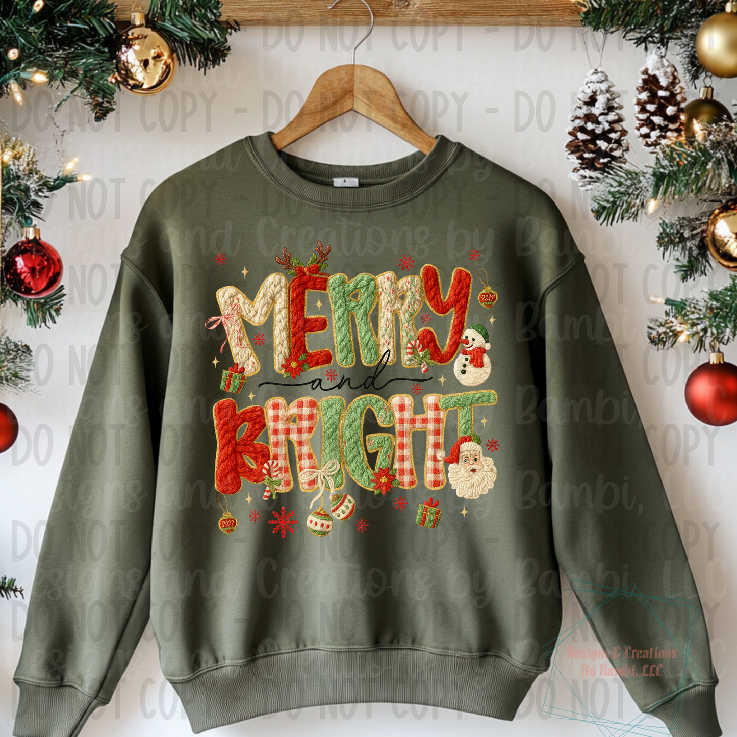 Faux Knit Merry and Bright