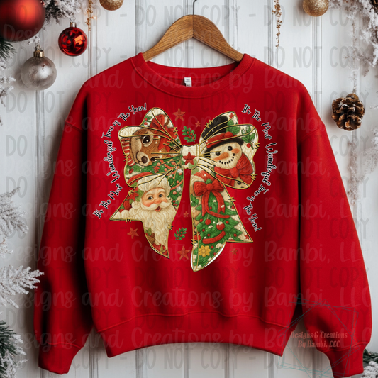 Faux Yarn Most Wonderful Time Bow