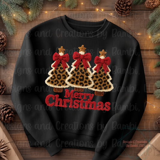 Faux Knit Trio of Leopard Trees