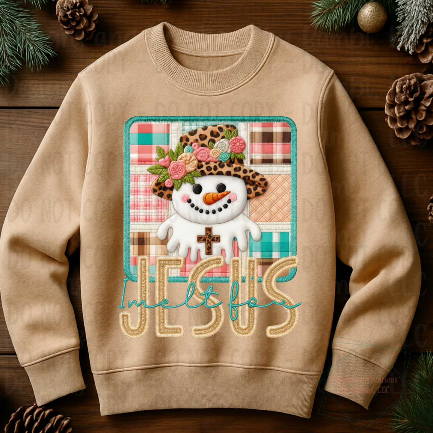 Faux Embroidery Christmas Snowman Collection