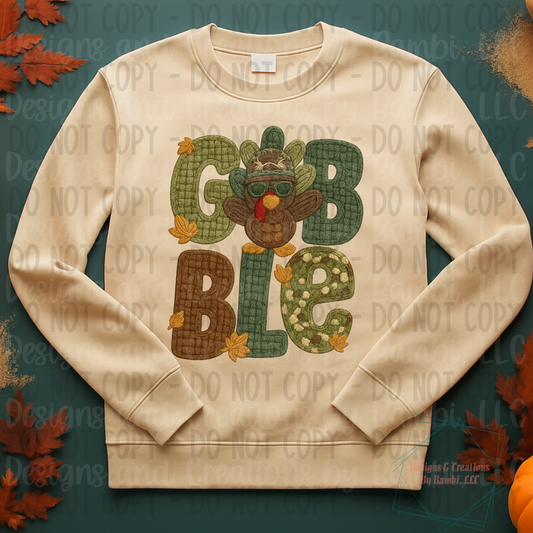 Faux Knit Gobble Boy Green