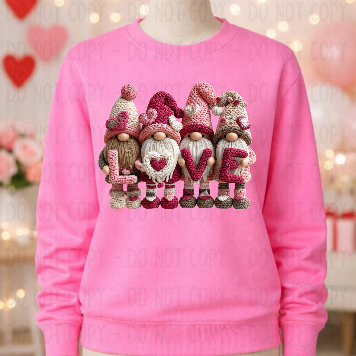 Faux Crochet Valentine Gnome Friends and Love