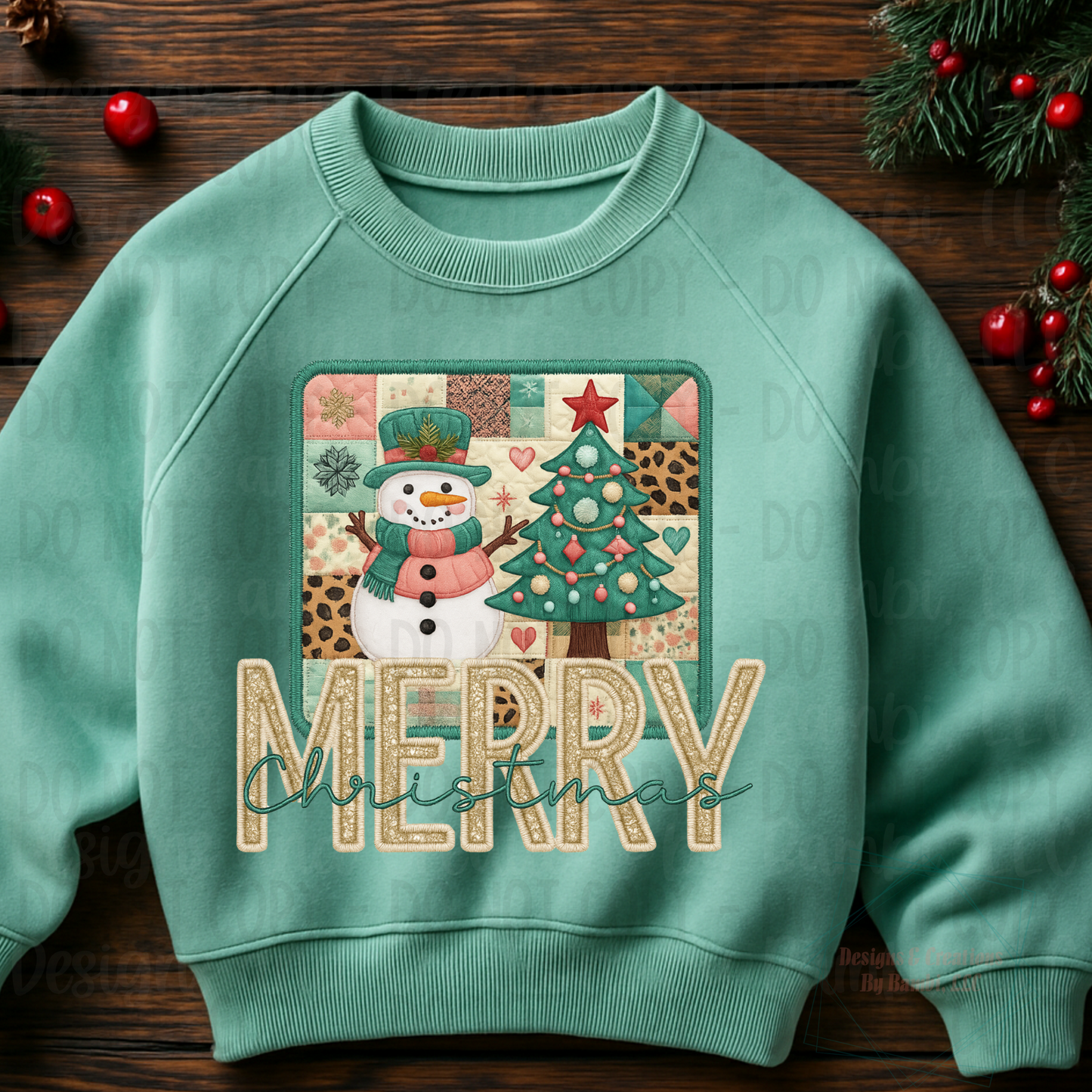Faux Embroidery Christmas Snowman Collection