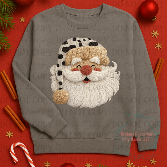 Faux Yarn Santa with Cow