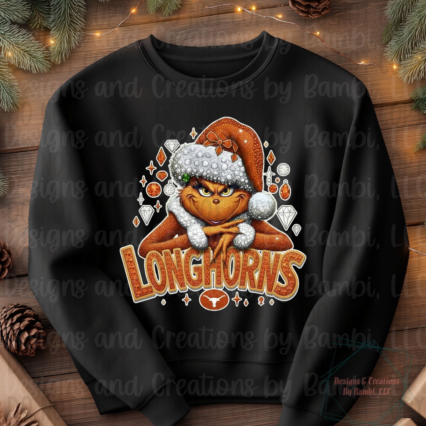Faux Bling Grouch Longhorns