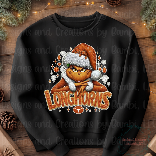 Faux Bling Grouch Longhorns