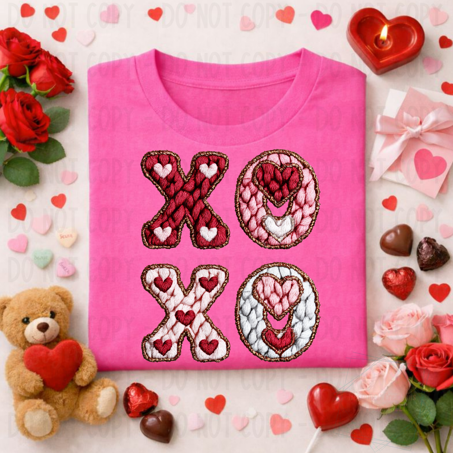 Faux Crochet Valentine XOXO