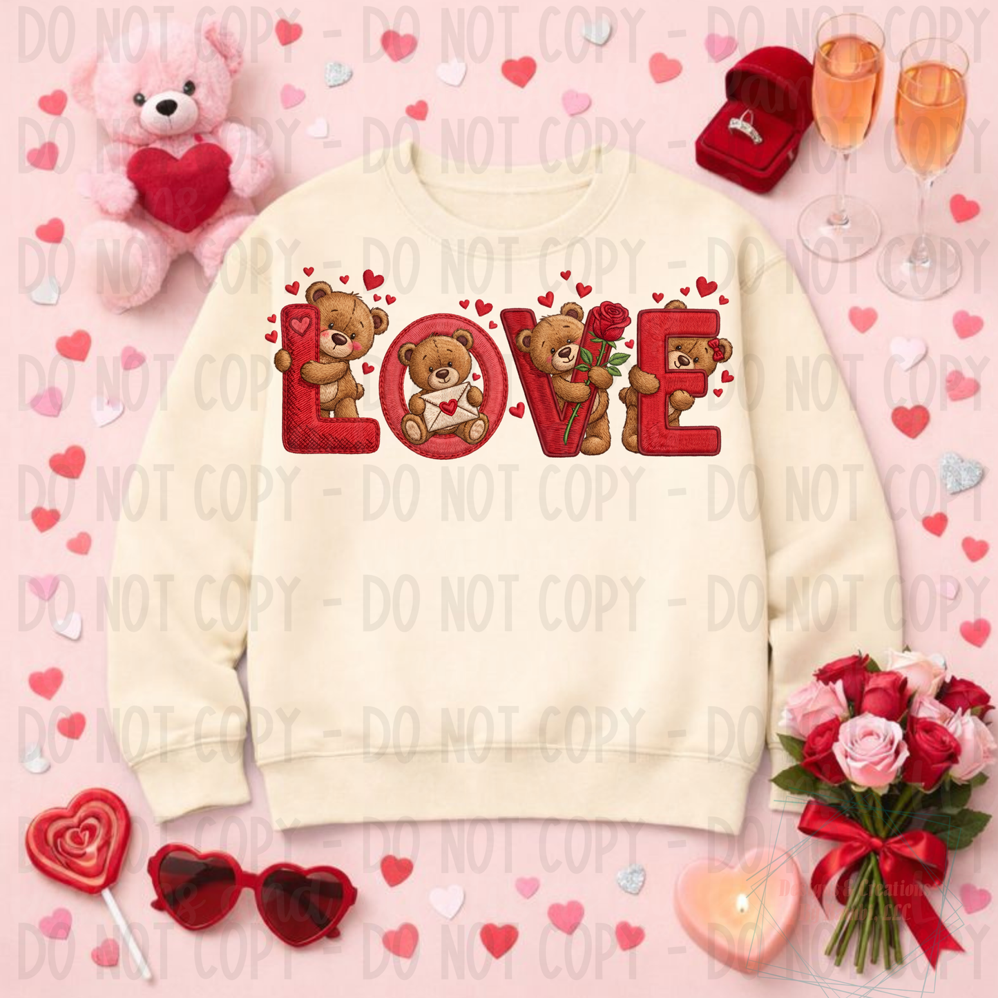 Faux Embroidery Beary Loved