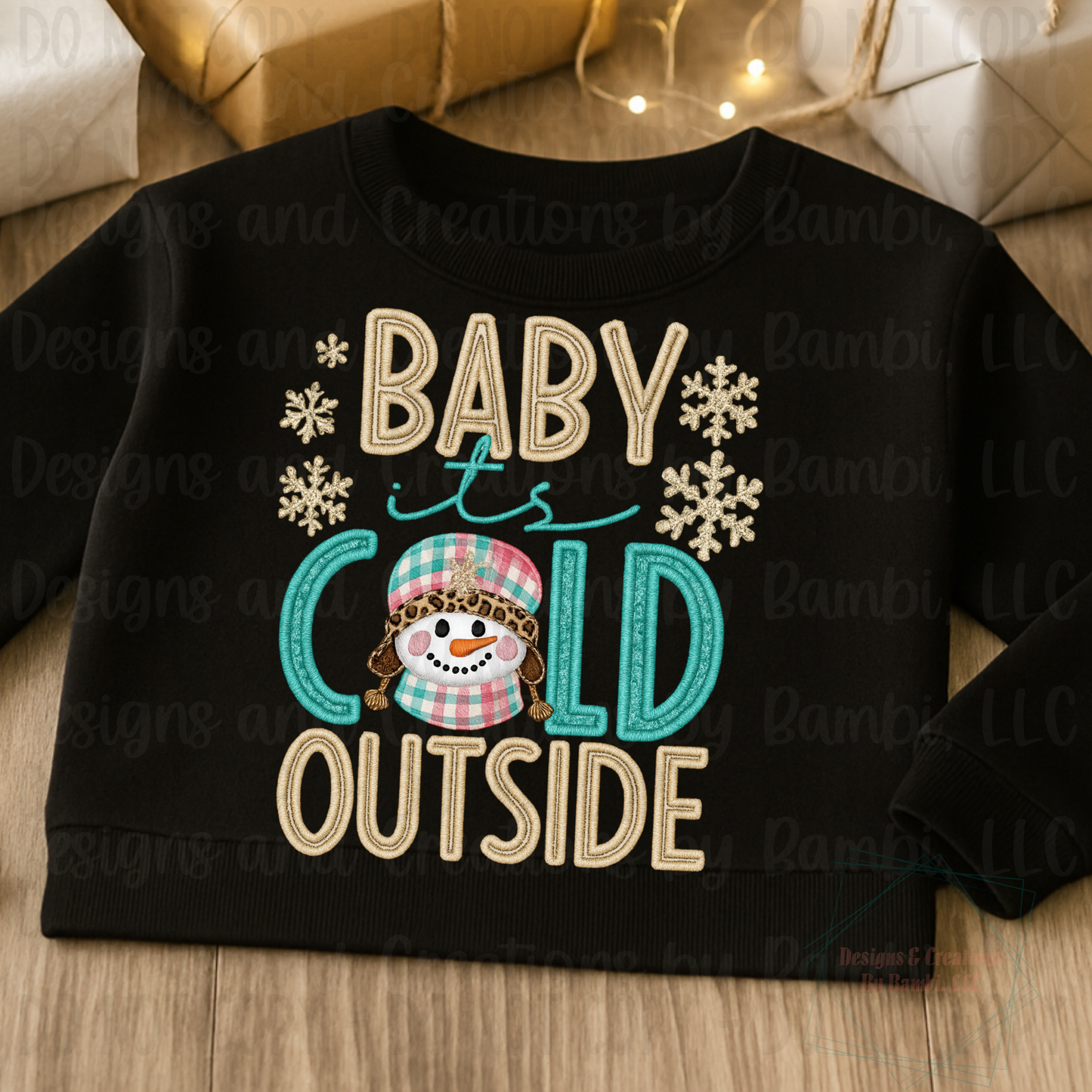 Faux Embroidery Christmas Snowman Collection