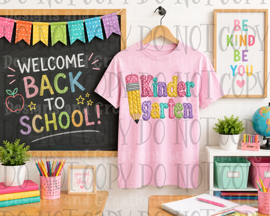 Faux Quilted Back To School Grade Collection