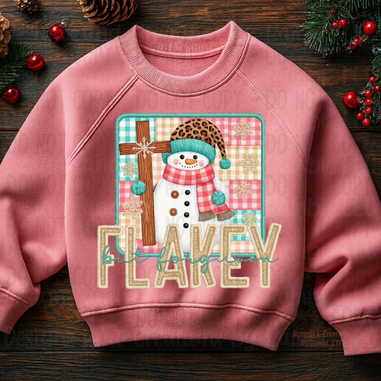 Faux Embroidery Christmas Snowman Collection