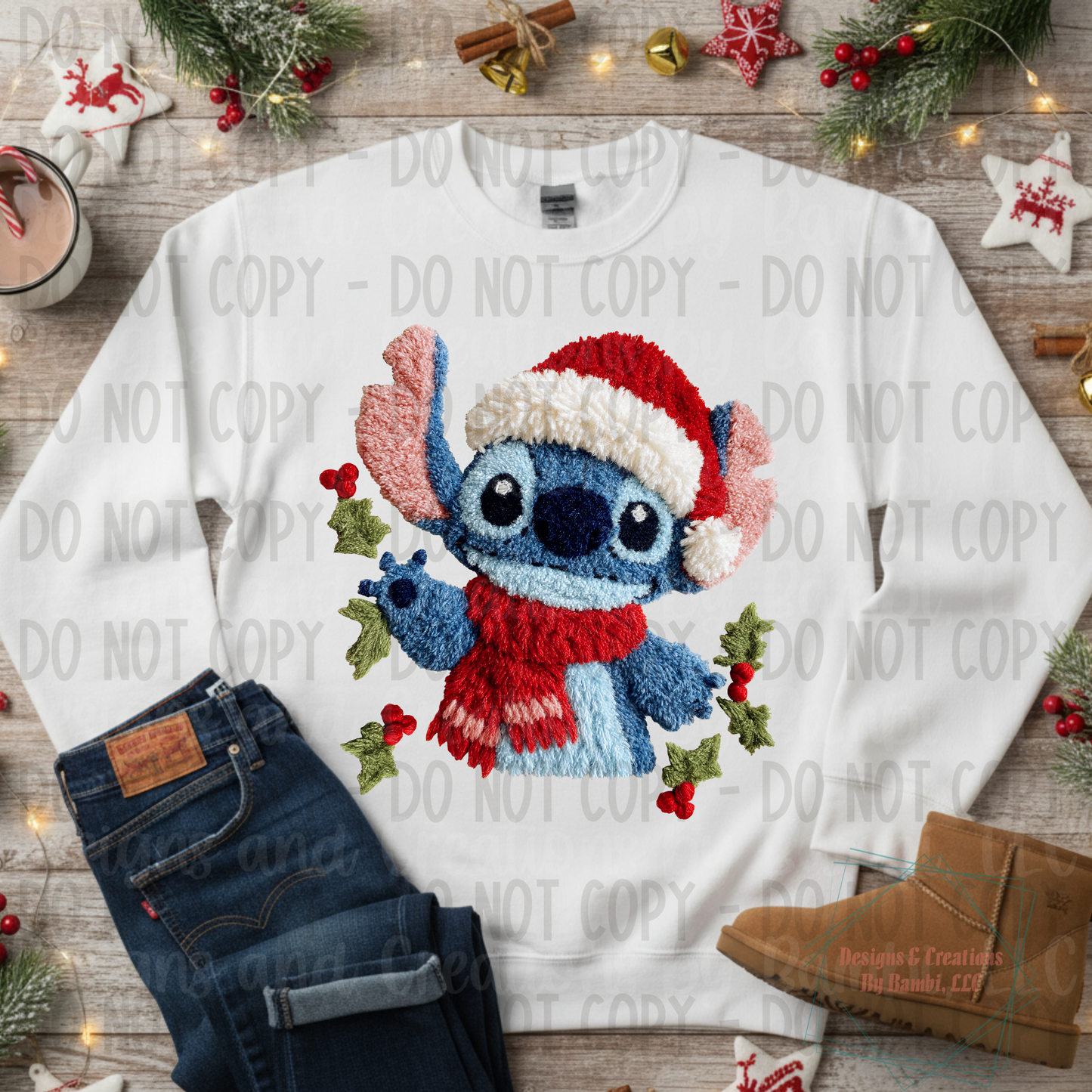 Faux Knit Blue Guy Christmas