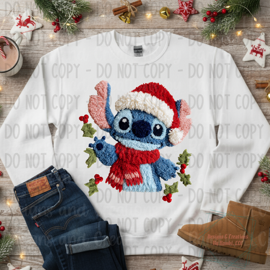 Faux Knit Blue Guy Christmas