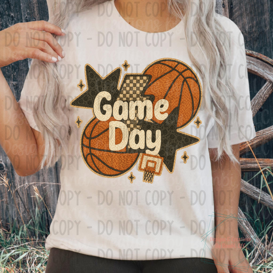 Faux Knit Game Day with Basketball