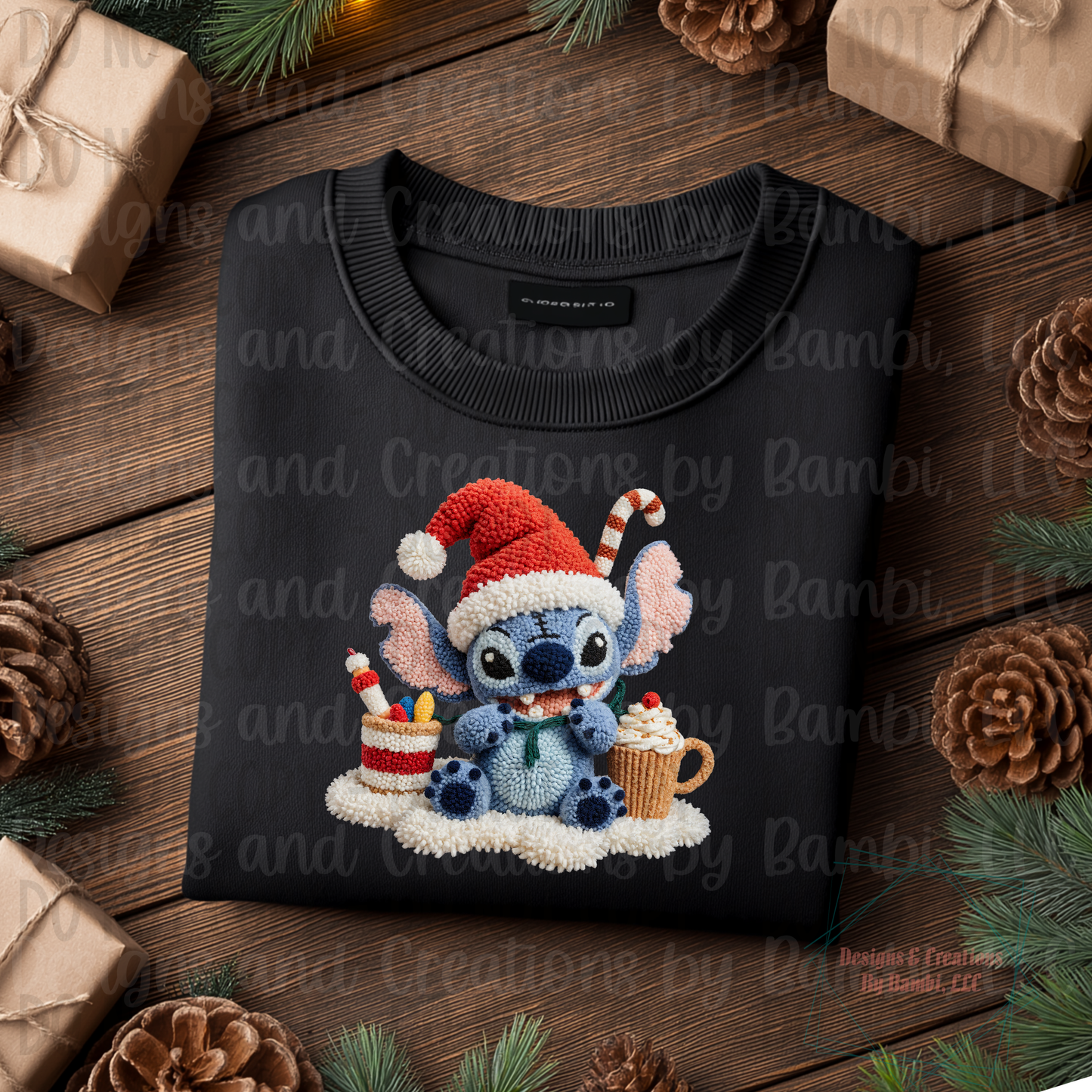 Faux Knit Festive Christmas Blue Guy