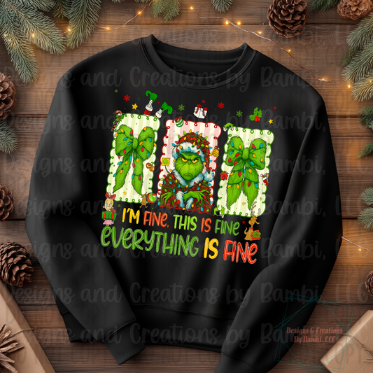 Festive I'm Fine Christmas Green Guy