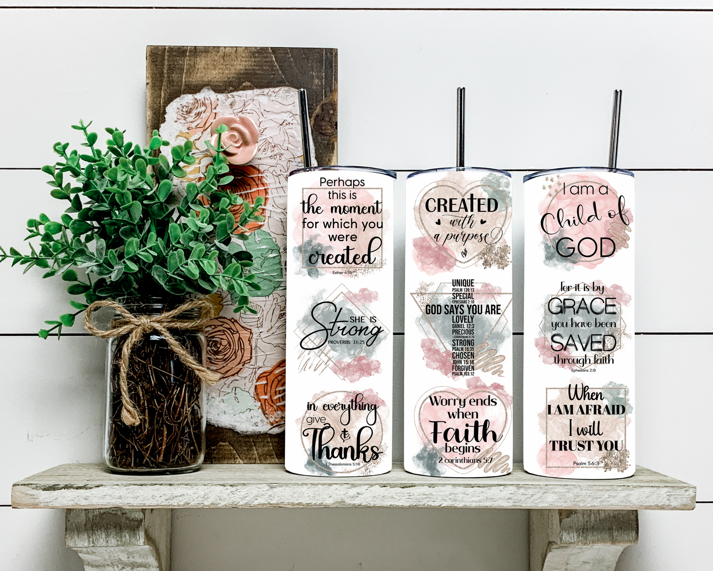 Faith Inspirational 20 oz Sublimation Tumbler