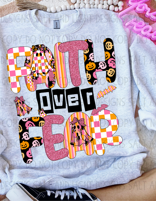 Faith Over Fear Pink and Yellow