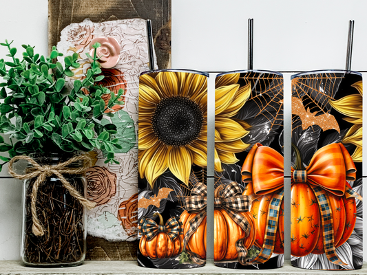 Fall Sunflower and Pumpkins 20 oz Sublimation Tumbler