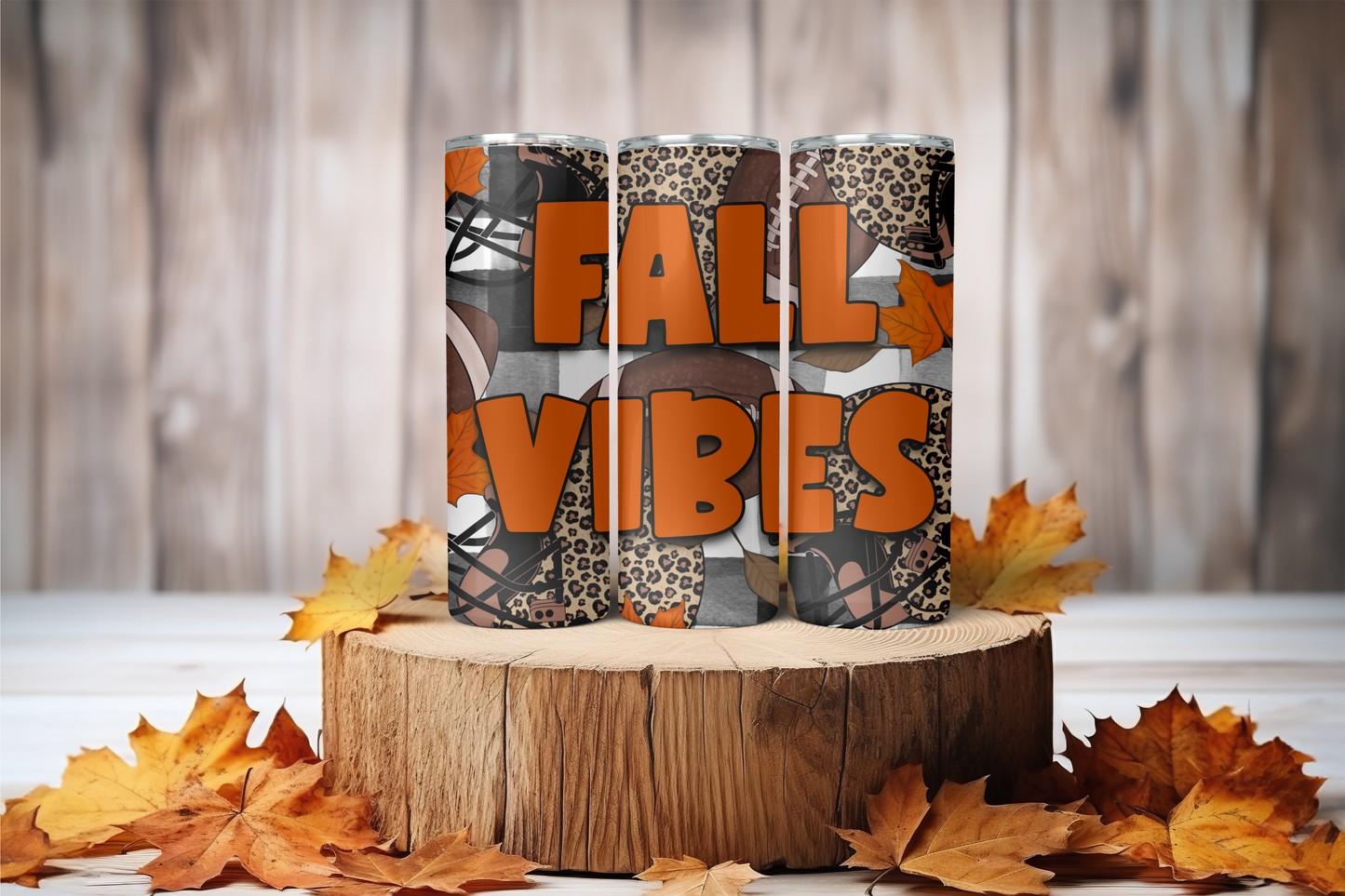 Fall Vibes and Football 20 oz Sublimation Tumbler