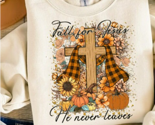 Fall for Jesus Cross with Pumpkins