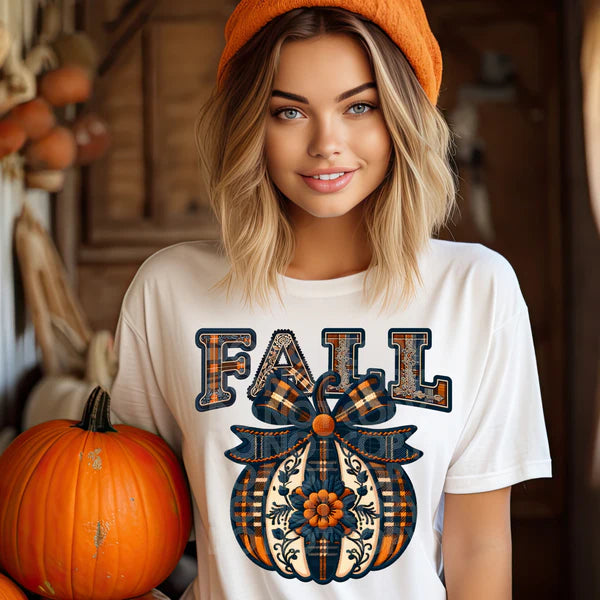 Fall Plaid Pumpkin Florals