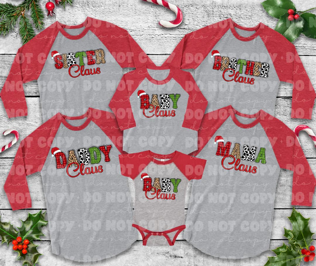Family Matching Christmas Claus Completed Shirt
