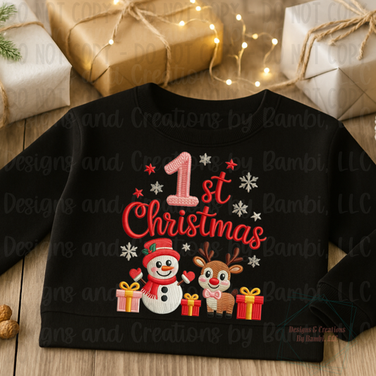 Faux Embroidery 1st Christmas