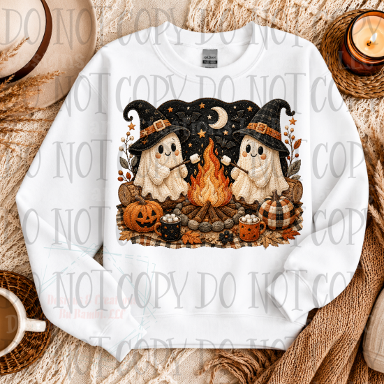 Faux Embroidery Camp Fire Ghosts