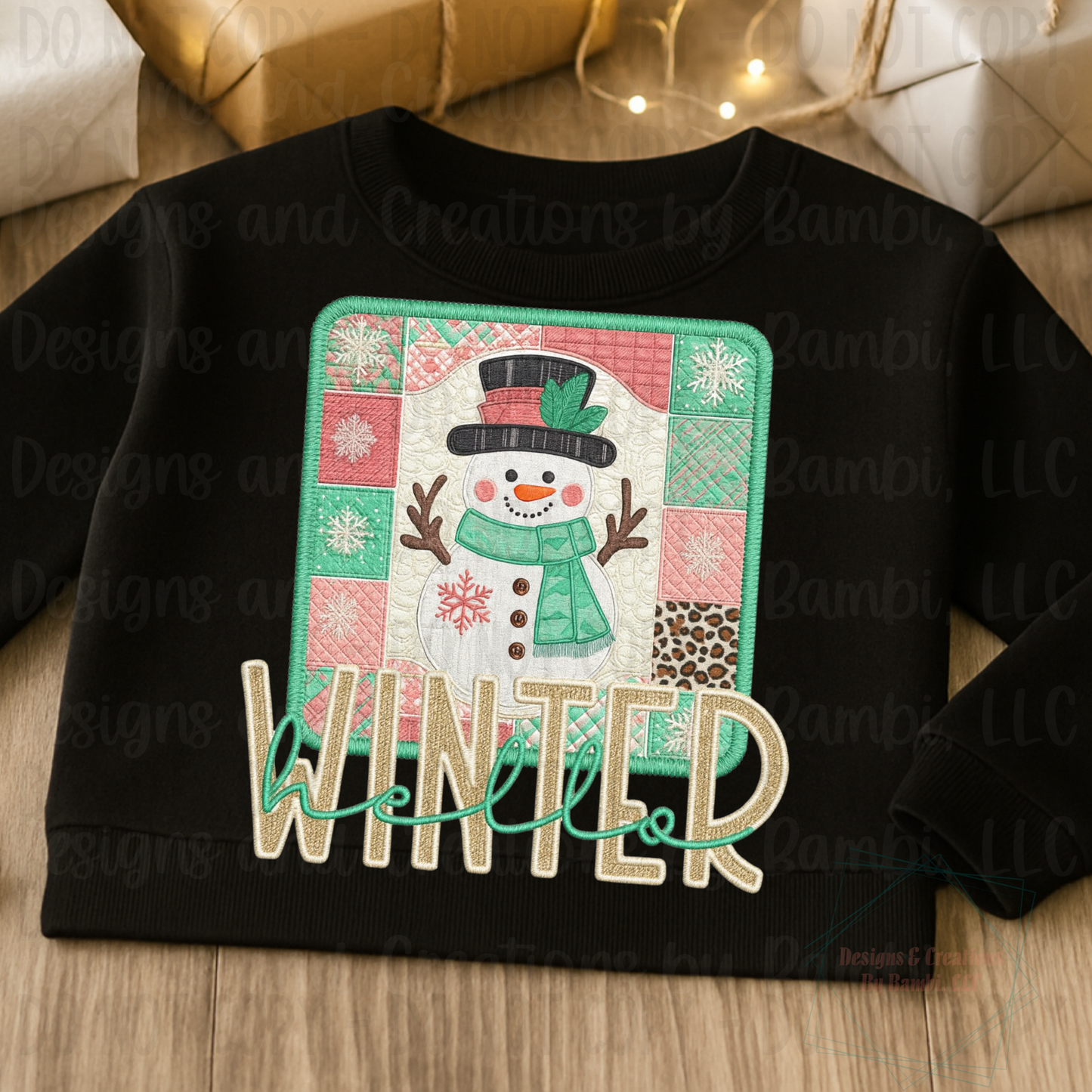 Faux Embroidery Christmas Snowman Collection