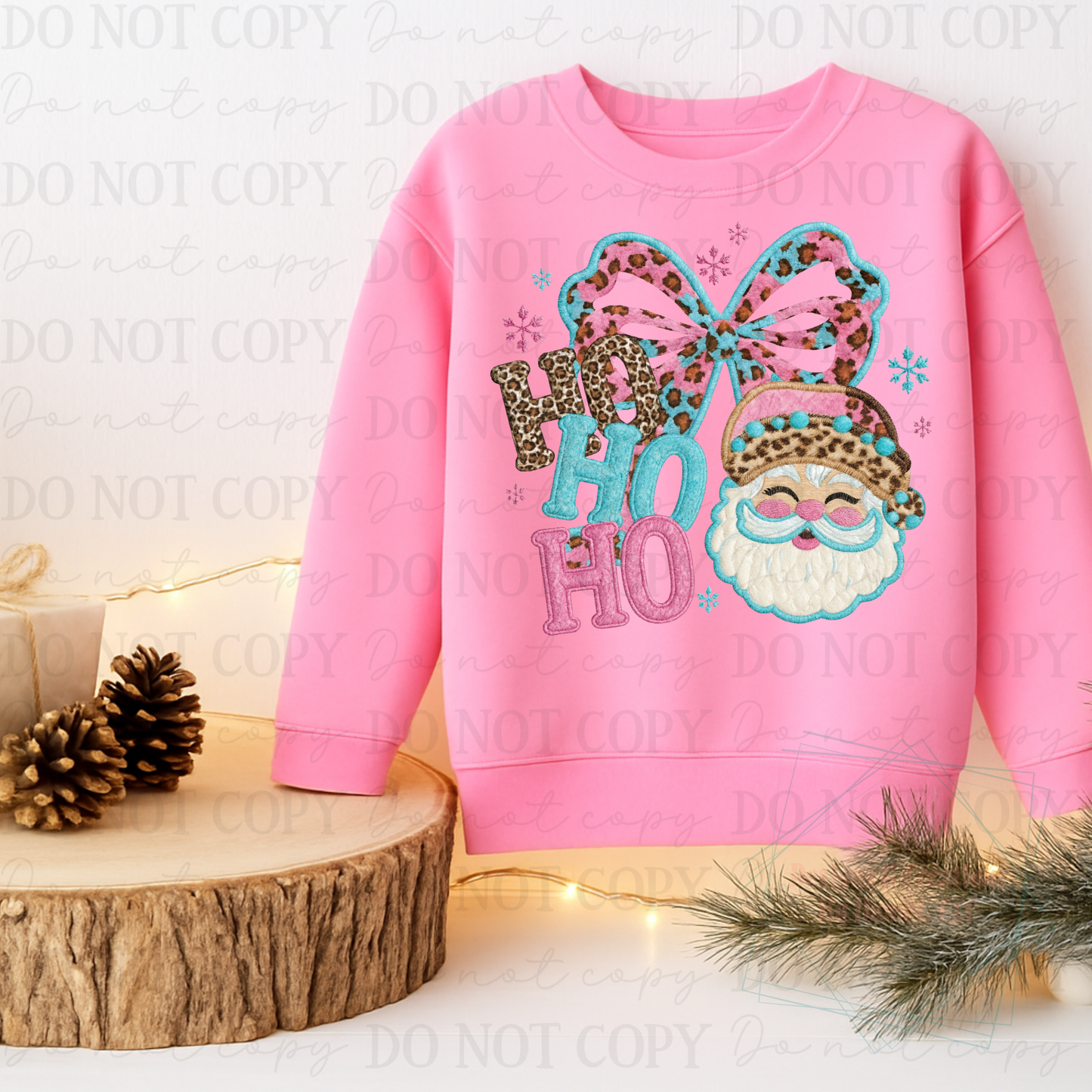 Faux Embroidery Ho Ho Ho Santa