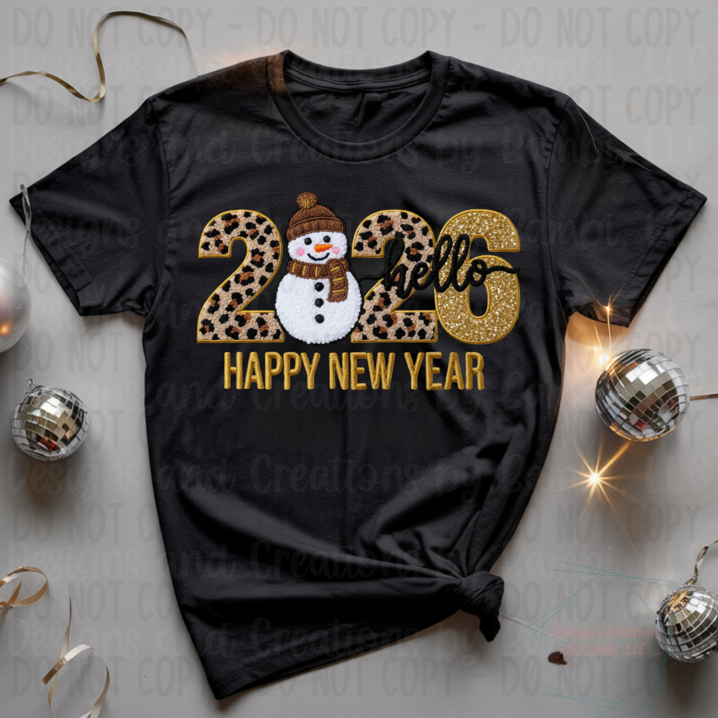 Faux Embroidery Leopard New Year 2026