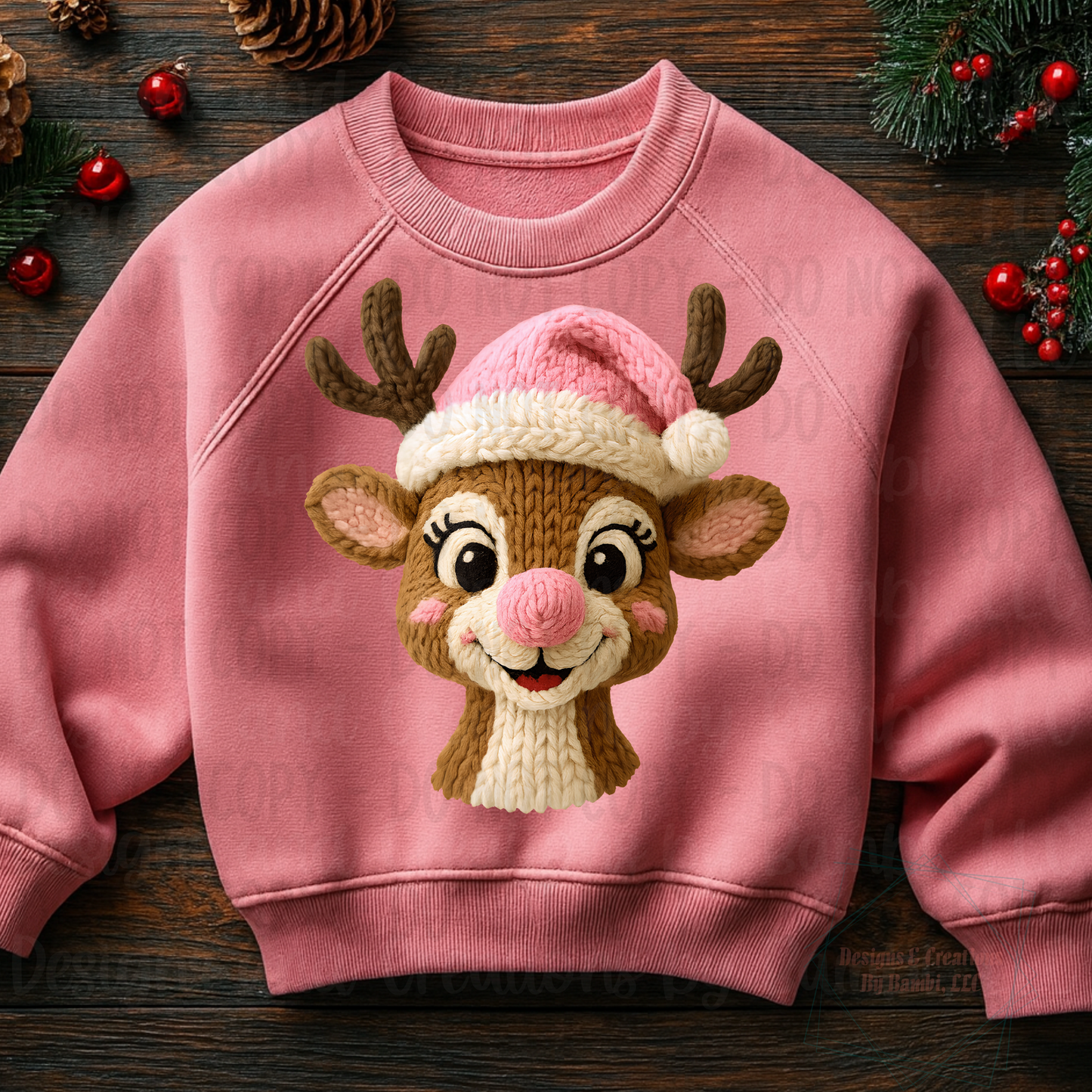 Faux Embroidery Reindeer Face Collection
