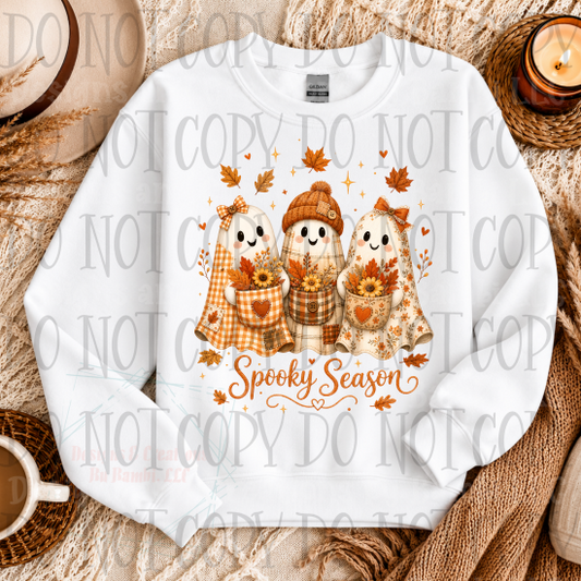 Faux Embroidery Spooky Season with Trio of Vintage Ghosts