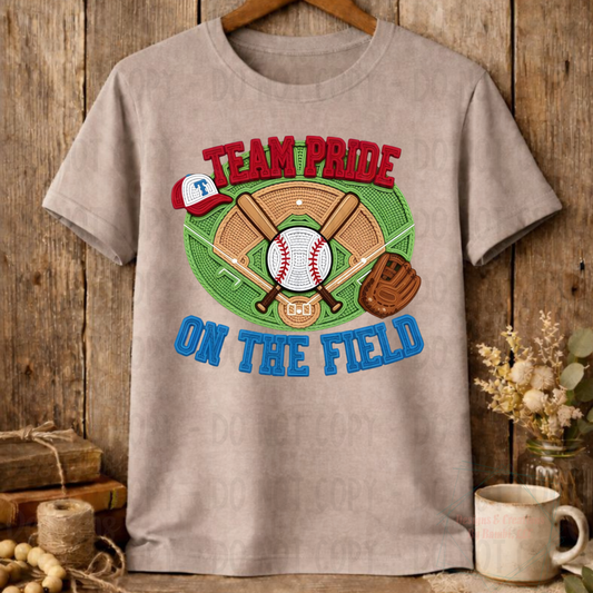 Faux Embroidery Team Pride Texas Baseball