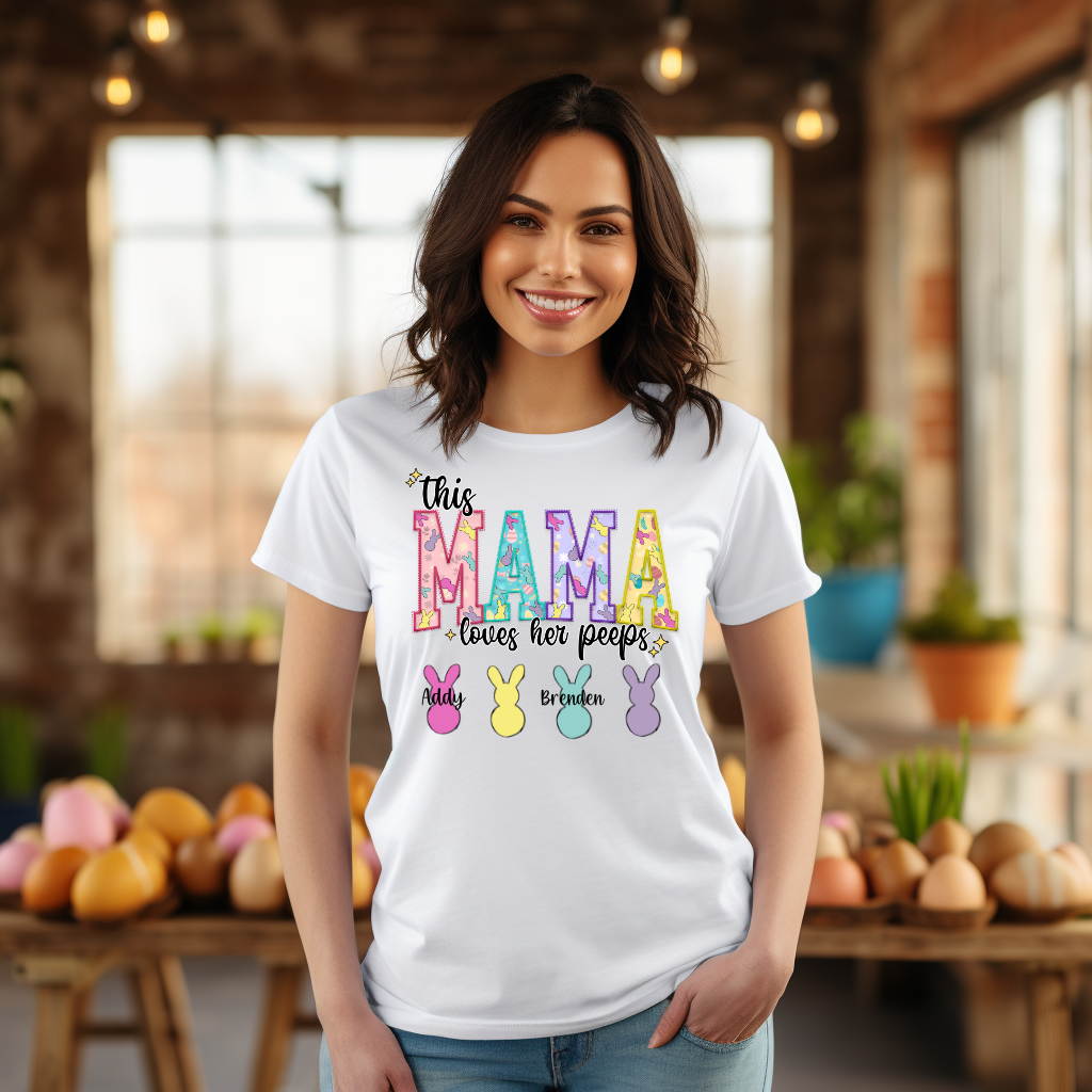 This Mama Loves Her Peeps Faux Embroidery Collection