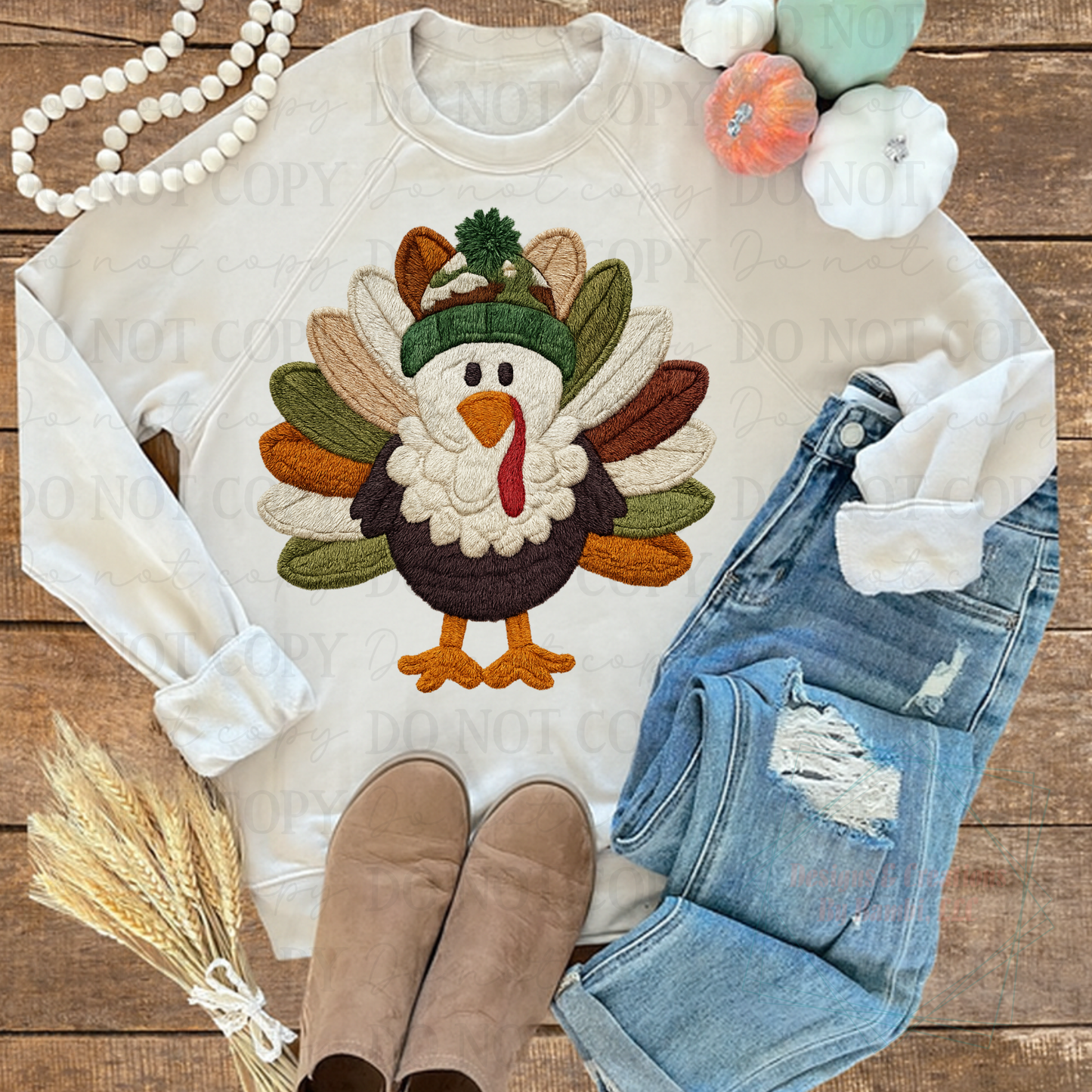 Faux Embroidery Turkey