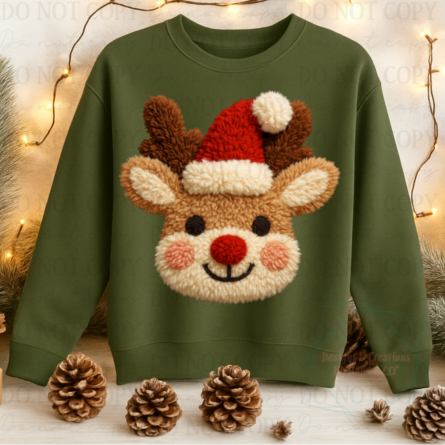 Faux Fluffy Yarn Reindeer